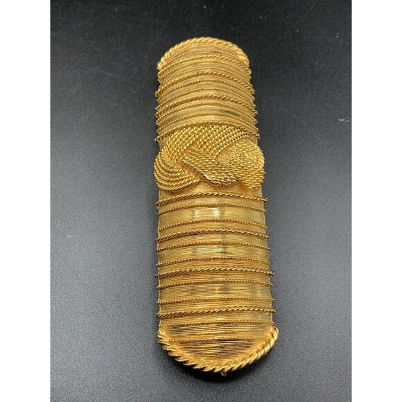 ACCESSOCRAFT NY Belt Buckle Big Bold Matte Gold Statement Buckle Vintage Signed - Picture 2 of 7